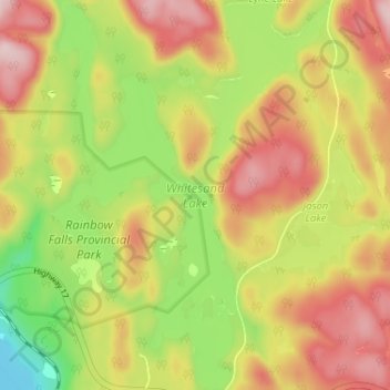 Whitesand Lake topographic map, elevation, terrain