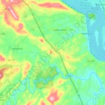 Newberry Township topographic map, elevation, terrain