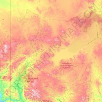 Catron County topographic map, elevation, terrain