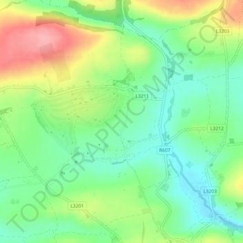 Farrangalway topographic map, elevation, terrain
