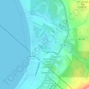 Stateline topographic map, elevation, terrain