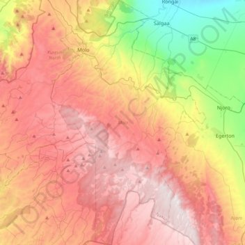 Molo topographic map, elevation, terrain