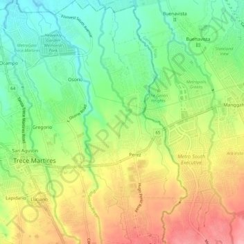 Perez (Lucbanan) topographic map, elevation, terrain