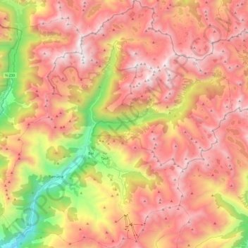 la Vall de Boí topographic map, elevation, terrain