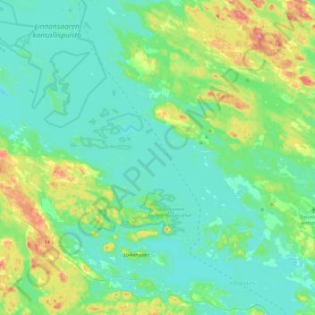 Haukivesi topographic map, elevation, terrain