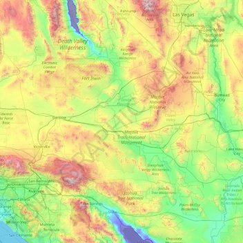 San Bernardino County topographic map, elevation, terrain