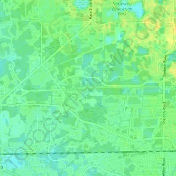 Westchase topographic map, elevation, terrain
