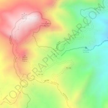 Baño Grande topographic map, elevation, terrain