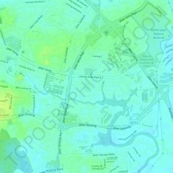 Tabuan Laru Playground Park topographic map, elevation, terrain