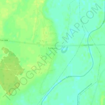 Бызово topographic map, elevation, terrain