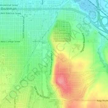 Burke Park topographic map, elevation, terrain