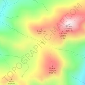 Lake Tear of the Clouds topographic map, elevation, terrain