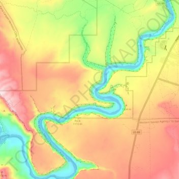 Glen Canyon topographic map, elevation, terrain