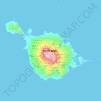 Heard Island topographic map, elevation, terrain