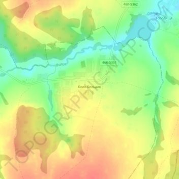 Клин-Бельдин topographic map, elevation, terrain