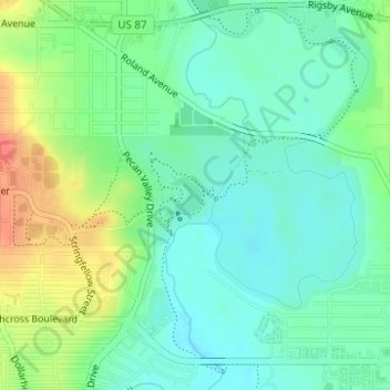 Lions Park Lake topographic map, elevation, terrain