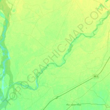 Panjnad River topographic map, elevation, terrain