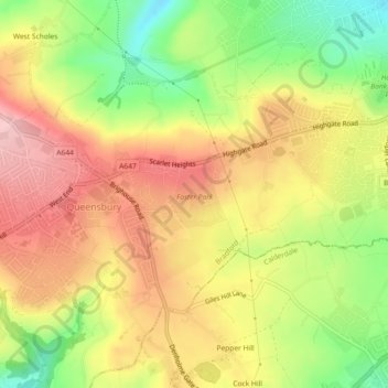 Foster Park topographic map, elevation, terrain