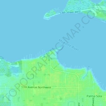 De Soto National Memorial topographic map, elevation, terrain