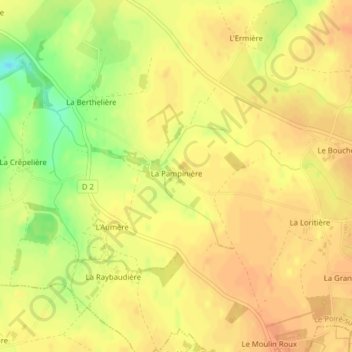 La Pampinière topographic map, elevation, terrain