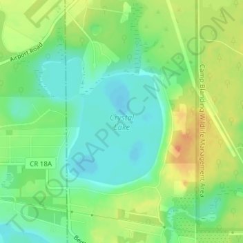 Crystal Lake topographic map, elevation, terrain