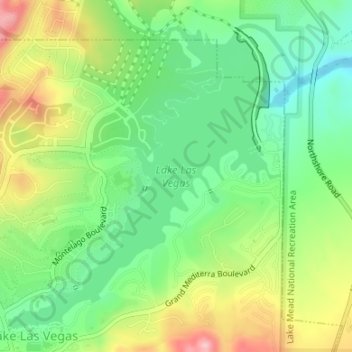 Lake Las Vegas topographic map, elevation, terrain