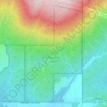 Woodlot 0007 topographic map, elevation, terrain