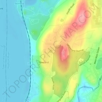 Howland topographic map, elevation, terrain