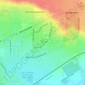 Saddle Ridge Park topographic map, elevation, terrain