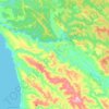 Navarro River topographic map, elevation, terrain