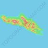 Tetepare Island topographic map, elevation, terrain