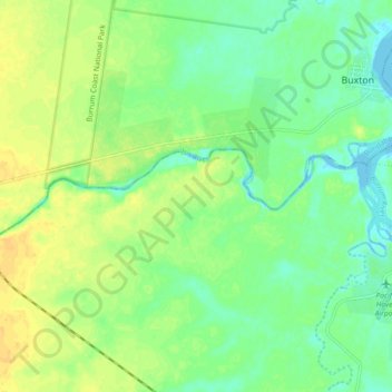 Isis River topographic map, elevation, terrain