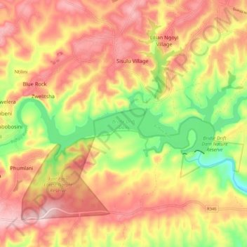 Bridle Drift Dam topographic map, elevation, terrain