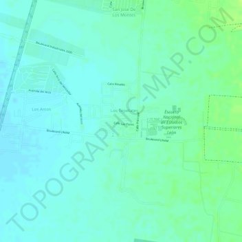 San Antonio de los Tepetates topographic map, elevation, terrain