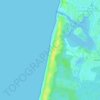 Plage de Soustons topographic map, elevation, terrain