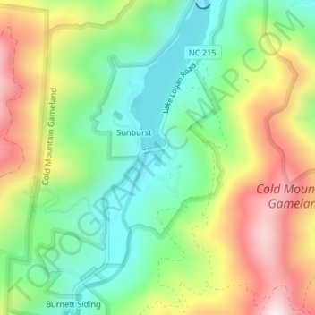 Lake Logan topographic map, elevation, terrain