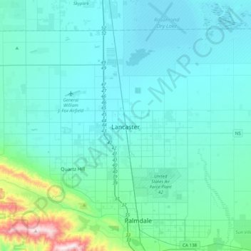 Lancaster topographic map, elevation, terrain