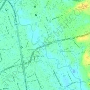 Chithrapuzha topographic map, elevation, terrain