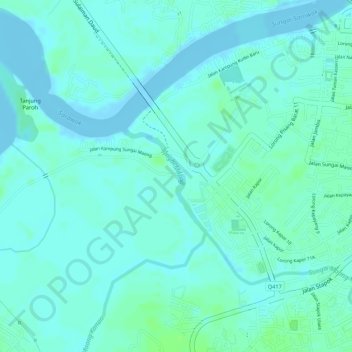 Sungai Maong topographic map, elevation, terrain