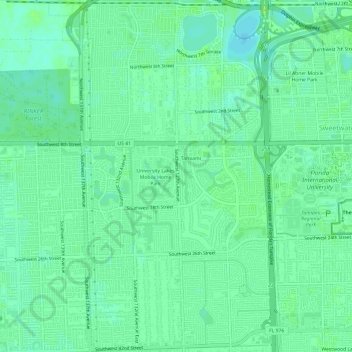 Tamiami topographic map, elevation, terrain