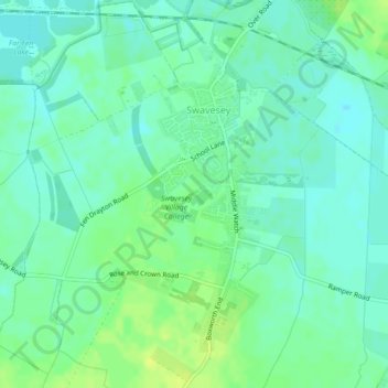 Swavesey topographic map, elevation, terrain