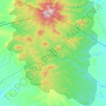 Mount Labo topographic map, elevation, terrain