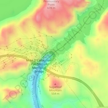 Hoover Dam topographic map, elevation, terrain