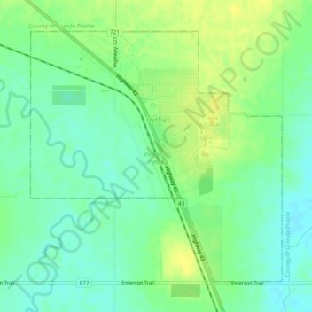 Hythe topographic map, elevation, terrain