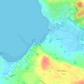 Knebel Bro topographic map, elevation, terrain