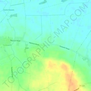 Marston Moor topographic map, elevation, terrain