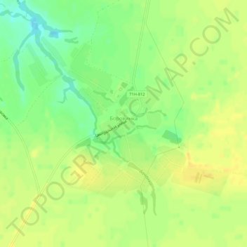 Боровинка topographic map, elevation, terrain