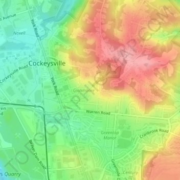 Glenmoore Local Open Space topographic map, elevation, terrain