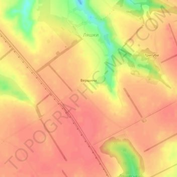 Vershyna topographic map, elevation, terrain