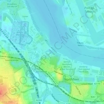 Robins Creek topographic map, elevation, terrain